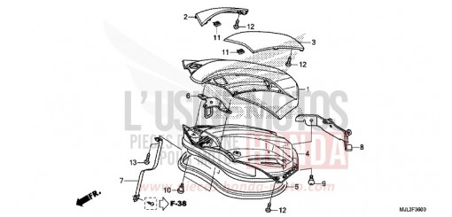 COUVERCLE BAGAGES NC750XDE de 2014
